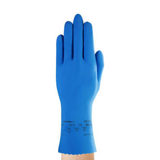 AlphaTec 87-354 Blue Rubber Gloves Size 8